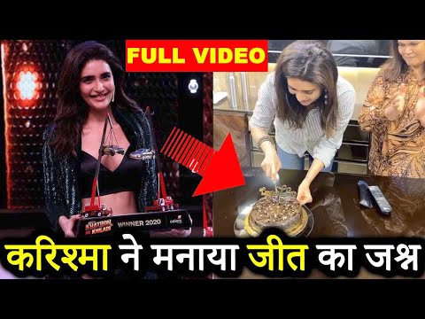 Karishma Tanna CELEBRATING Victory Cake Cutting | Khatron Ke Khiladi 10 WINNER EMOTIONAL Video Viral