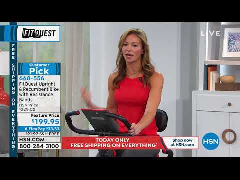 FitQuest Upright   Recumbent Bike with Resistance Bands