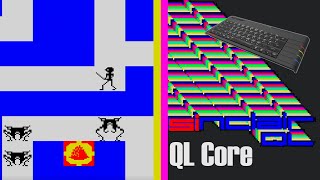 Gameplay of Bugziacs.QL. A QL version of the game Maziacs running on the Spectrum Next + QL demo.