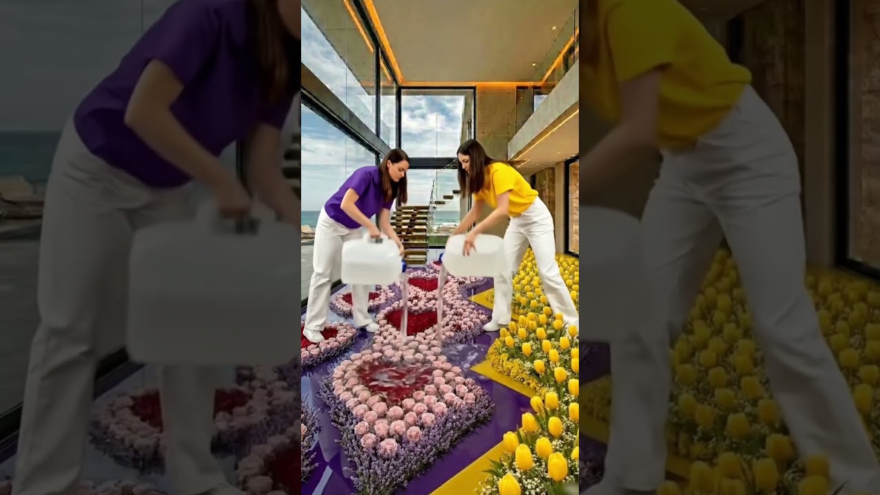 THIS FLOOR IS JUST INSANE😱Luxury Flower EpoxyFloor #epoxyfloor #housedecor #renovation #diy