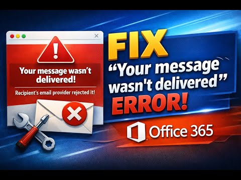Fix "Your message wasn't delivered because the recipient's email provider rejected it" Office 365!
