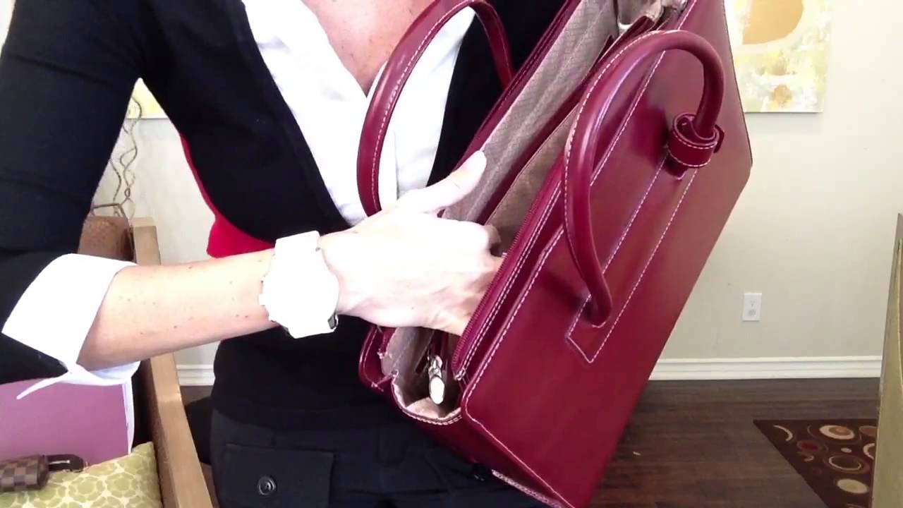 QIMIAOBABY lady leather laptop tote bag office handbag women fashion briefcase 15.6-inch computer work bag Red Wine