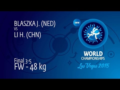 BRONZE FW - 48 kg: J. BLASZKA (NED) df. H. LI (CHN), 5-5
