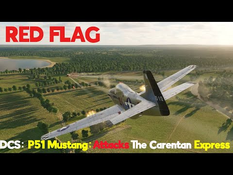 DCS P51 Mustang Train Attack - Normandy 1944