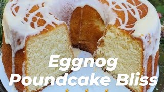 This Eggnog Poundcake is the must-have dessert for the Holidays! #EggnogPoundcake #ChristmasDessert