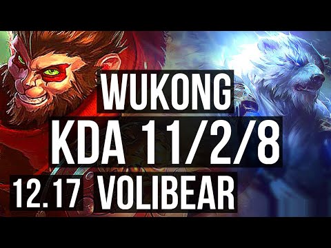 WUKONG vs VOLIBEAR (TOP) | 3.5M mastery, 1200+ games, 11/2/8, Legendary | EUW Diamond | 12.17