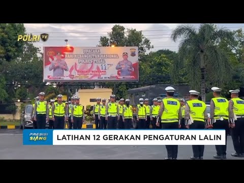 SATLANTAS POLRES TEGAL LATIHAN 12 GERAKAN PENGATURAN LALIN