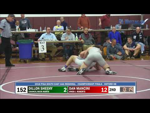 2018-03-03 152 lb Final - Daniel Mancini (Owen J. Roberts) vs Dillon Sheehy (Council Rock North)