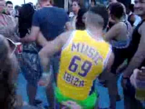 Guy raving on Ibiza boat party