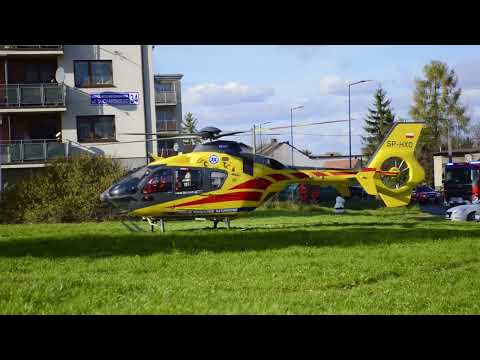 Śmigłowiec LPR Katowice #Ratownik4 Myszków ul.Sucharskiego Transport dziecka Katowice Ligota29.10.25