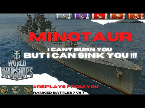 Minotaur OP British Light Cruiser /World Of Warships Ranked Battles / Warships World [ 2021 ]