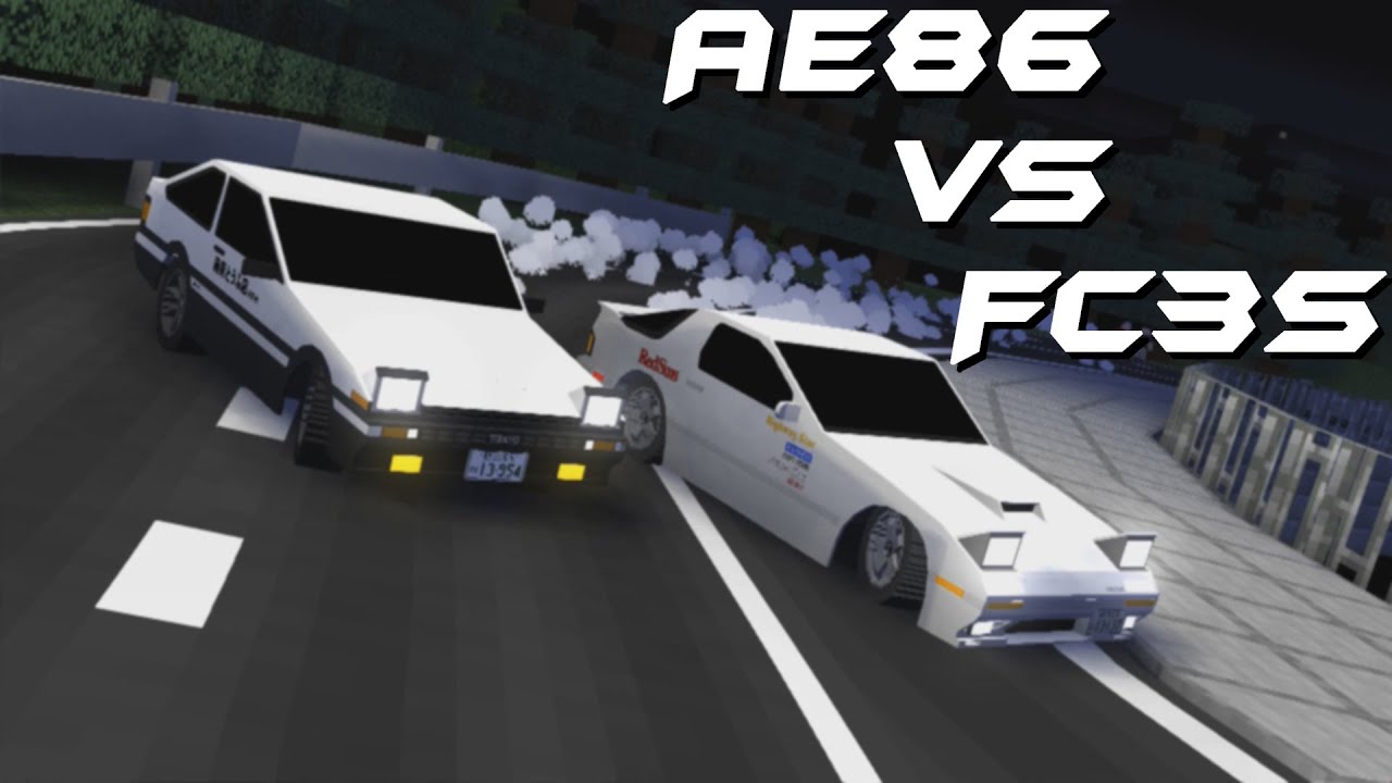 Preliminary D Fight Stage - AE86 Vs FC3S (Minecraft Animation) thumbnail