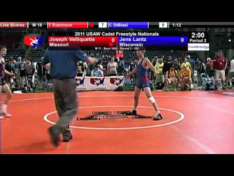 Cadet Freestyle 105 - Jens Lantz (WI) vs. Joseph Velliquette (MO)