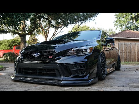 The Sti Gets Bagged, New Wheels, and a Carbon Fiber Lip!