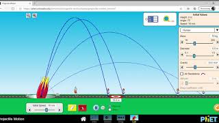 Playing with PhET Sims (Projectile Motion)