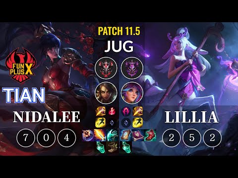 FPX Tian Nidalee vs Lillia Jungle - KR Patch 11.5