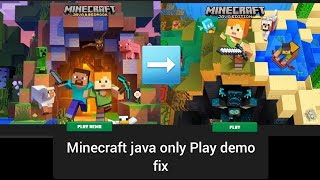 Minecraft Java can only play demo easy fix