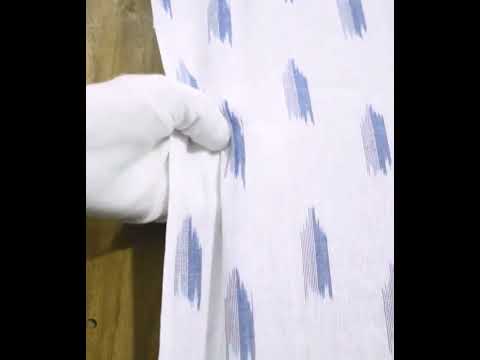 White Ikkat Pure Cotton 110 GSM Handwoven Fabric — video