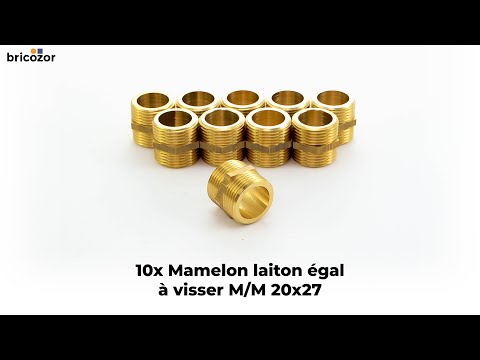 10 X Mamelon laiton égal M/M à visser - différents filetages BRICOZOR