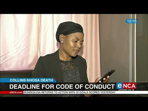 Deadline for code of conduct