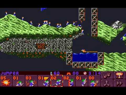 DOS Lemmings 2: The Tribes Highland 10 EAT MY SHRAPNEL!!