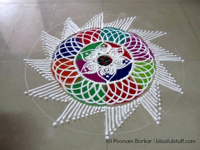 Latest sanskar bharti rangoli design for diwali by Poonam Borkar