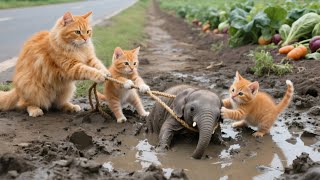 Download lagu Mama Cat and Kittens Rescue Baby Elephant from the Mud | Cat Videos | Kucing | Cute Cat | Funny Cat mp3