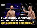 React: Khabib Nurmadomedov vs. Justin Gaethje Set For Oct. 24 - MMA Fighting