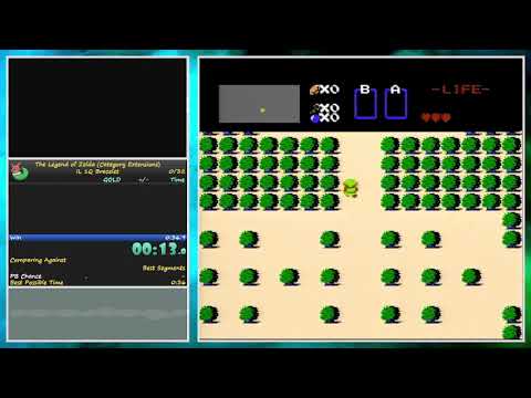 [obsolete] Zelda 1 1Q POWER BRACELET IL -- 0:36 (Nintendo NES speedrun)