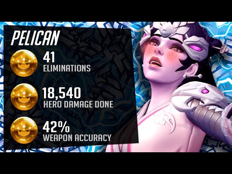 Pelican Pro Widow and Echo in ranked! 41 elims! [ Overwatch Season 29 Top 500 ]
