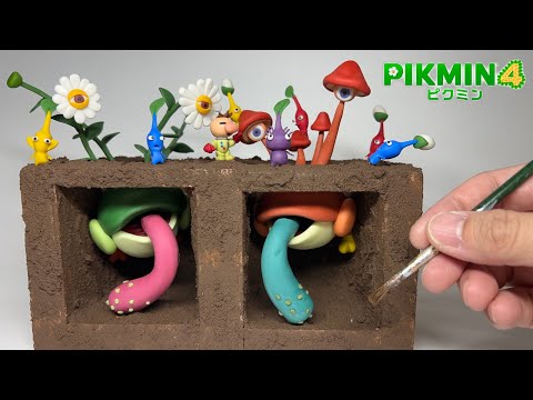 【DIY】ピクミンを狙うびっくり菊とおったまダケ作ってみた〜I made Creeping Chrysanthemums that target Pikmin〜