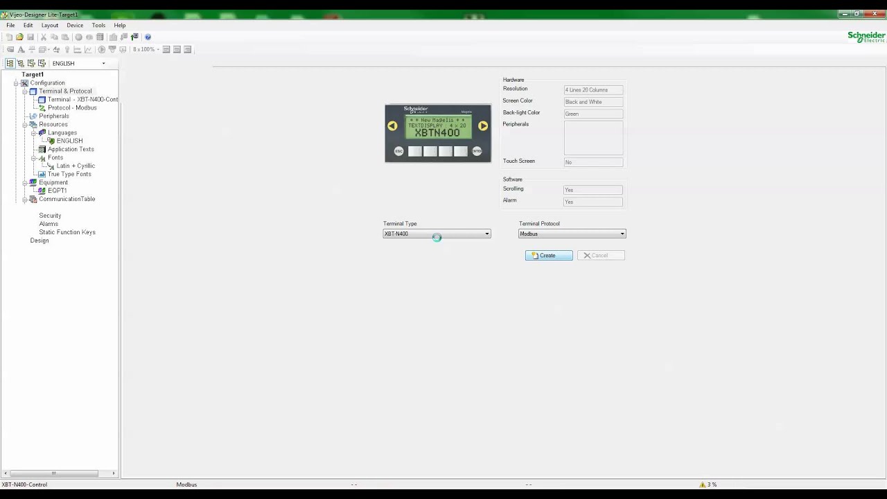 Downloading to a Magelis XBTN200 /400 using the TSXCUSB485 adapter XBTZ925(A) cable