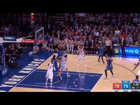 Russell Westbrook Incredible Offensive Rebound vs Knicks