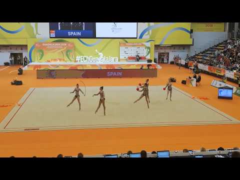 Spain 3 balls 2 ropes European Rythmic Gymnastics Championships Guadalajara 2018