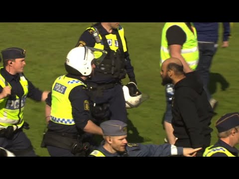 Skandalscener i svenska cupen finalen Mjällby fansen börja slåss