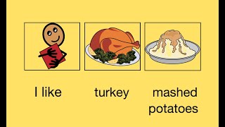 Thanksgiving FOOD song for kids (AAC Core words): I, LIKE, EAT, FAMILY, THANK YOU #thanksgivingsong gameplay video by asellett, 2:01 duration
