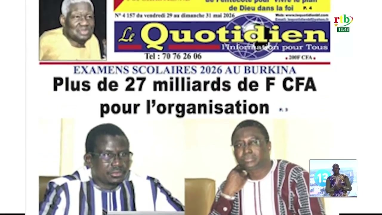 Revue de presse du 29 mai 2026