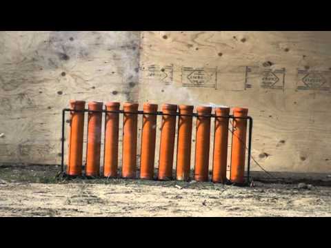 Portfire Pyrotechnics 3" Rack Test No. 3