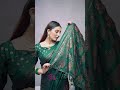 Siril Printed Woven Bollywood Silk Blend Saree Dark Green Gold