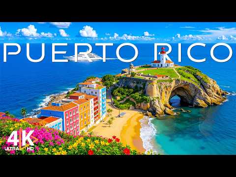 Puerto Rico 4K UHD 🇵🇷 Aerial Views of Crystal-Clear Waters, Colorful Streets & Tropical Paradise