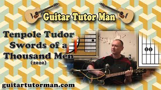 Swords of a Thousand Men - Tenpole Tudor - Guitar Tutorial (2020 version ft. my son Jason) (easy)