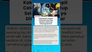 MOMEN Damkar Tolong Bocah yang Kakinya Terjepit Celah Penutup Selokan di Cirebon