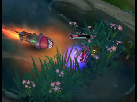 [T1 vs GenG] T1 Gumayusi's completely blind Jinx Rocket kill on Ruler's Xayah & Reaction