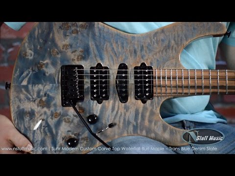 Suhr Modern Custom Carve Top - Trans Blue Denim Slate | N Stuff Music