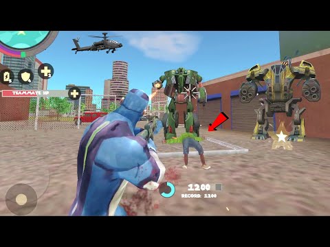 Rope Hero: Vice Town (Car Robot Kill Teammates) Rope Hero Fight Car Robot - Android Gameplay HD
