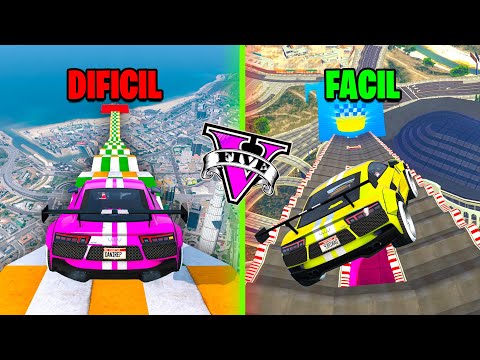 MEGA RAMPA DIFICIL vs MEGA RAMPA FÁCIL! FINAL MUY TENSO!! - GTA 5 ONLINE
