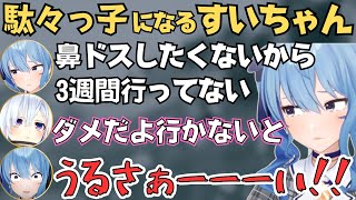 鼻ドスしたくなくて駄々こねたり姉街の面白エピソードが聞けたりするすいちゃんのマイクラ配信が面白すぎたw【ホロライブ 切り抜き／星街すいせい／天音かなた／兎田ぺこら】