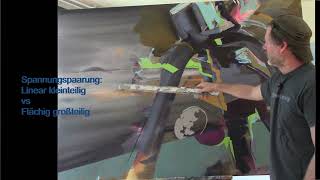 Elementare Malerei - Bildspannung - Werkprozess Doku "LAUF" Part2 Gross-mittel-klein (kommentiert) Level (2-3)