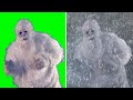 Snow Yeti Creeps Away Green Screen FREE