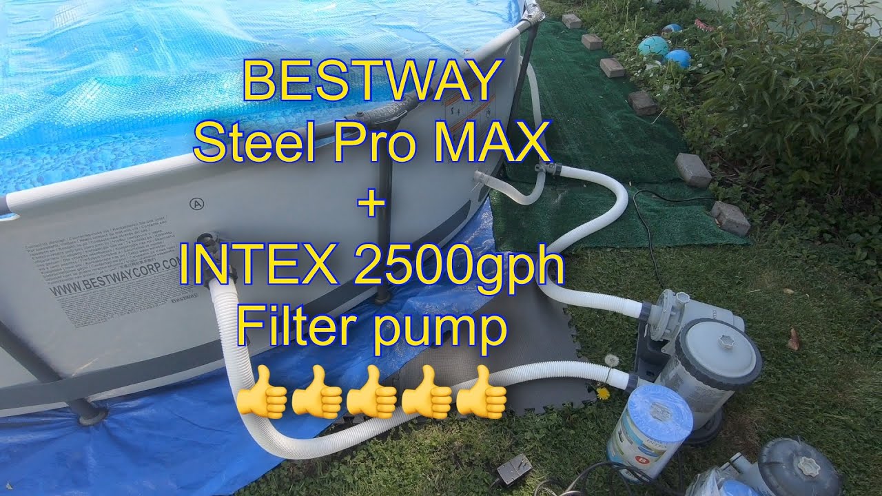 Intex 2500gph filter pump + BESTWAY Steel Pro MAX 12x30 pool #intexc2500 #bestwaypool